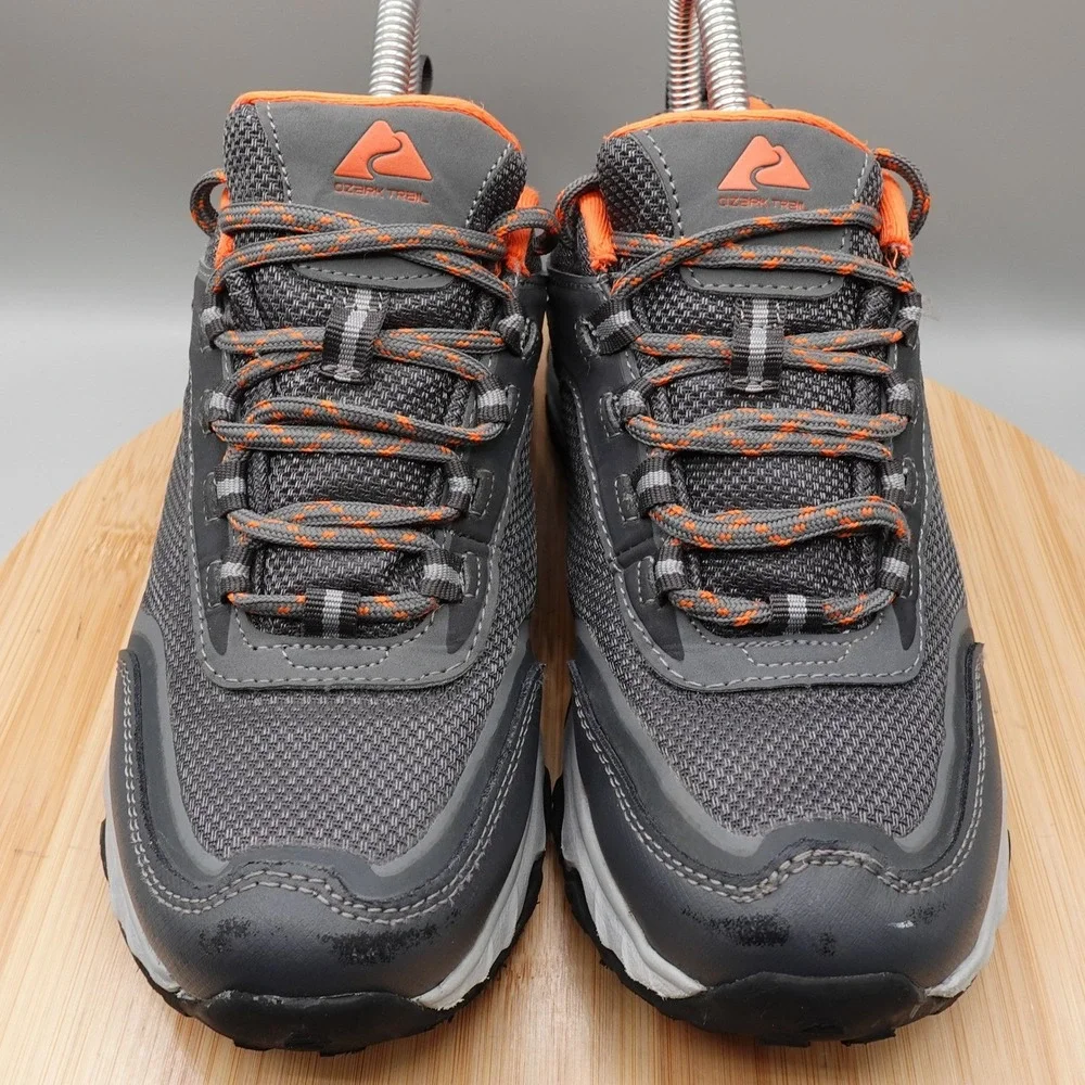 Ozark Trail Shoes Mens 6 Water Repellent Trail Hiking Gray Orange Camping Flaw